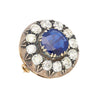 Natural No Heat 3.82 Carat Sapphire Brooch & Sapphire Stones in Silver & 9K Gold