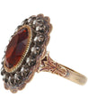 GIA Certified Antique 3.5 Carat Citrine and Diamond in Silver/Gold Ring