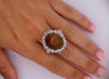 Vintage 11.36 Carat Opal and Briolette/Rose Cut Diamond Halo 18K Gold Ring