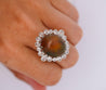 Vintage 11.36 Carat Opal and Briolette/Rose Cut Diamond Halo 18K Gold Ring-Rings-ASSAY