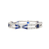 Vintage 12 Carat Blue Sapphire and Diamond Art Deco Open Bracelet in Platinum-Bracelet-ASSAY