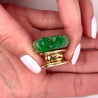 Vintage 14K Yellow Gold Detachable Carved Jadeite Jade Ring-Rings-ASSAY