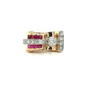 Vintage 14k Gold Retro Style Old Euro Cut Diamond and Baguette Cut Ruby Ring-Rings-ASSAY