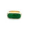 Vintage 18K Gelbgold Horizontal Lünette Set Jadeit Jade Ring