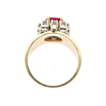 Vintage 1.54 Carat Cushion Cut Ruby in 14K Yellow Gold Wide Band – Assay Jewelers