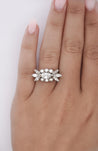 Vintage 1.85 Carat Marquise Cut Diamond Cocktail Platinum East-West Ring