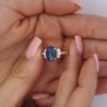 Vintage 2 Carat Oval Black Opal & Diamond 3 Stone Platinum Ring GIA Certified