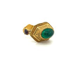 Vintage 22K Gold Egyptian Revival Cabochon Cut Emerald and Garnet Ring-Rings-ASSAY