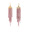 Vintage 22K Gold Pink Tourmaline Bead Indian Chandelier Drop Earrings