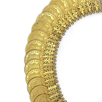 Vintage 22K Gold Queen Victoria Coin Collar Necklace & Cluster Earrings Set – Assay Jewelers