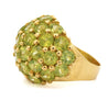 Vintage 25 Carat Peridot Ring & Earring 18K Yellow Gold Jewelry Set