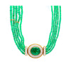 Vintage 300 Carat Natural Emerald Bead 18K Necklace 22 Inch