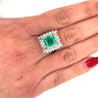 3.31 Carat Colombian Emerald and Diamond Cluster Cocktail in Platinum Ring-Rings-ASSAY