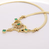 Vintage 5 Carat Emerald & Diamond Necklace in 14K Yellow Gold