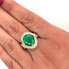 Vintage 5 Carat Pear Cut Emerald Crossover Double Split Band Ring-Emerald Ring-ASSAY