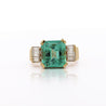 Vintage 5.06 Carat Emerald and Baguette Diamond in 18K Gold Ring