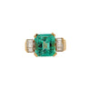 Vintage 5.06 Carat Emerald and Baguette Diamond in 18K Gold Ring