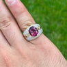 Vintage 6 Carat Pinkish Red Oval Cut Tourmaline Bezel Set Unisex Ring in 18K Yellow Gold