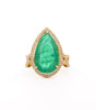 Vintage 9 Carat Pear Cut Zambian Emerald & Diamond Halo Ring Jacket in 18K Gold