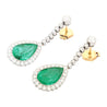 Vintage AGL Certified 10 Carat Colombian Emerald Pear Cut Drop Earrings In Platinum-Earrings-ASSAY