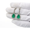 Vintage AGL Certified 10 Carat Colombian Emerald Pear Cut Drop Earrings In Platinum-Earrings-ASSAY