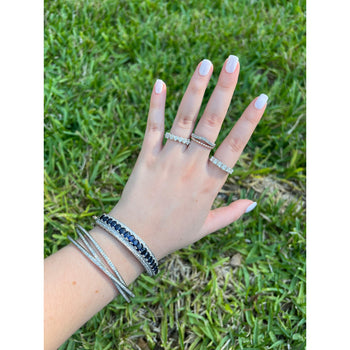 Vintage Art Deco Blue Sapphire Bangle Bangle in 14k White Gold – Assay Jewelers