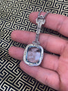 Vintage Art Deco Era GIA Certified Aquamarine and Old Euro Cut Diamond Necklace-Semi Precious Jewelry-ASSAY