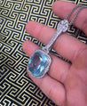 Vintage Art Deco Era GIA Certified Aquamarine and Old Euro Cut Diamond Necklace-Semi Precious Jewelry-ASSAY