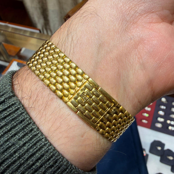 Vintage Audemars Piguet Cobra 18K Gold Diamond Dial Integral Bracelet Watch