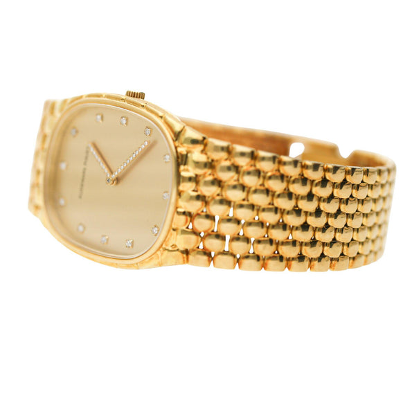 Vintage Audemars Piguet Cobra 18K Gold Diamond Dial Integral Bracelet Watch