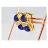 Vintage Cabochon Cut Lapis Lazuli and Diamond 18K Yellow Gold Clip-On Earrings