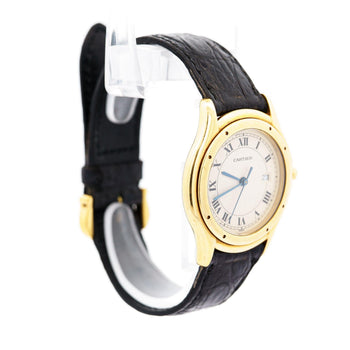 Vintage Cartier Cougar 116000R Watch 33mm in 18K Gold and Leather – Assay Jewelers