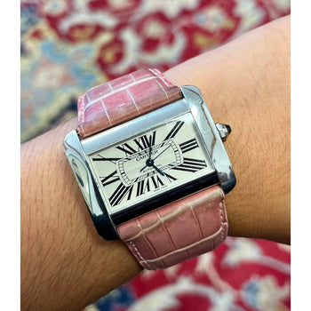 Vintage Cartier Divan 2612 Ladies Wrist Watch W/ Pink Leather Strap – Assay Jewelers