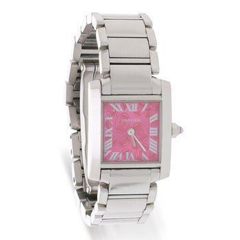 Vintage Cartier Tank Francaise Pink Dial Steel Quartz Watch Limited Edition 2006 – Assay Jewelers