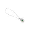 Vintage Carved Platinum 3.16 Carat Vivid Green Minor Oil Emerald Pendant with 4 CTTW in Diamonds-Necklace-ASSAY