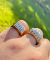 Vintage Diamond Cluster and Gold Mens Pinky Ring