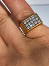 Vintage Diamond Cluster and Gold Mens Pinky Ring