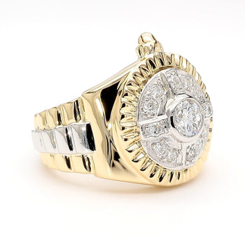 Vintage Diamond Platinum and 18K Gold Unisex Ring – Assay Jewelers