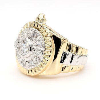 Vintage Diamond Platinum and 18K Gold Unisex Ring – Assay Jewelers