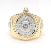 Vintage Diamond Platinum and 18K Gold Unisex Ring