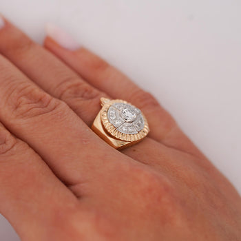 Vintage Diamond Platinum and 18K Gold Unisex Watch Face Ring – Assay Jewelers