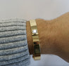 Vintage EGL Certified 2.01ct Brilliant Cut Diamond Bezel 18K Yellow Gold Bangle