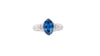 Vintage GIA Certified 4 Carat Marquise-Cut Ceylon Sapphire & Diamond Platinum Ring