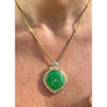 Vintage Jadeite Jade and Diamond Circular Pendant in 14k Gold - ASSAY