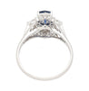 Vintage Natural 1.19 Carat Blue Sapphire and Diamond Platinum Filigree Ring