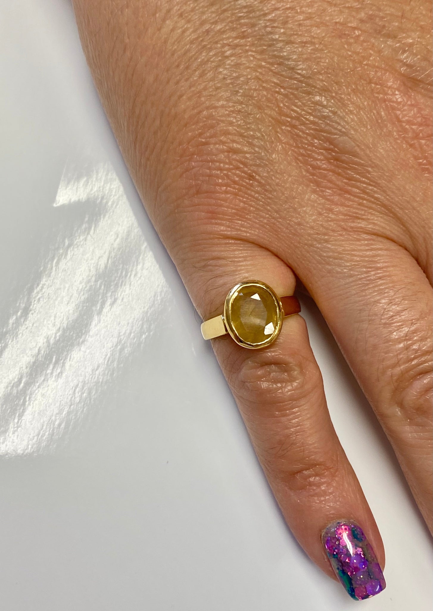 22k Yellow Gold Old European Cut Diamond Trilogy Engagement Ring - Ruby Lane