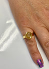 Vintage Natural Yellow Sapphire Engagement Ring in 22k Solid Gold - ASSAY