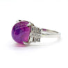 Vintage No Heat 7 Carat Purplish Pink Star Sapphire Platinum Art Deco Ring