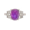 Vintage No Heat 7 Carat Purplish Pink Star Sapphire Platinum Art Deco Ring
