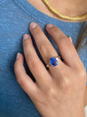 Oval Cut Natural Blue Sapphire Mounted in a Platinum Ring - ASSAY